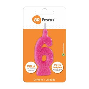 Vela Br Festas Super N°6 Rosa