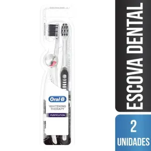 Escova Dental Oral-B 3D White Whitening Therapy Purification Macia 2 Unidades