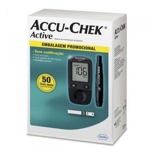 Kit Monitor de Glicemia Accu-Chek Active com 50 Tiras Roche