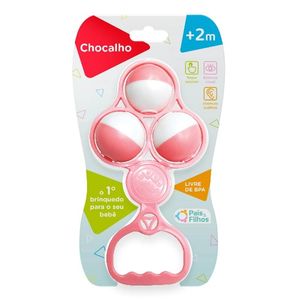 Chocalho Pais e Filhos Bolas Rosa