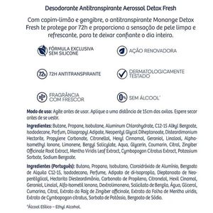 Desodorante Monange Feminino Detox Fresh Aerossol 150ml