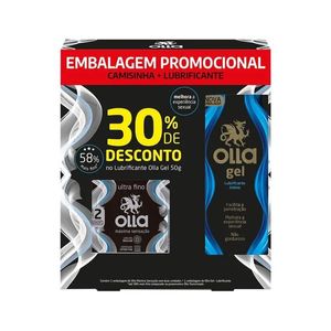 Kit Olla Máxima Sensação 2 Preservativos + Lubrificante 50g