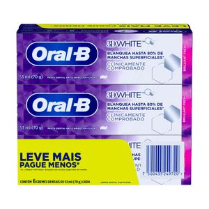 Creme Dental Oral-B 3D White 6 Unidades Leve Mais Pague Menos 70g