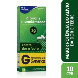 Dipirona Monoidratada 1g 10 comprimidos Neo Química Genérico