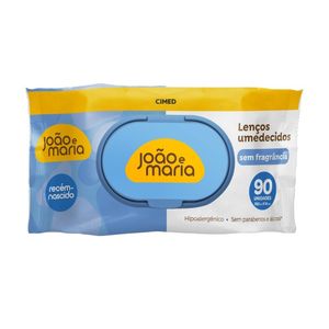 Lenços Umedecidos João e Maria sem Fragrância 90 Unidades