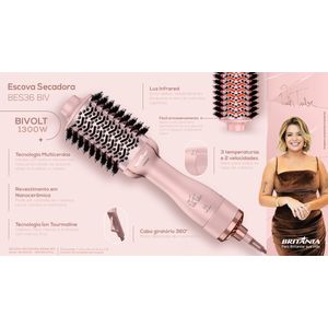 Escova de Cabelo Britânia Viih Tube BES36 Bivolt 1300W