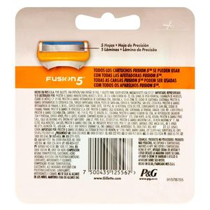 Carga de Aparelho para Barbear Gillette Fusion5 2 Unidades