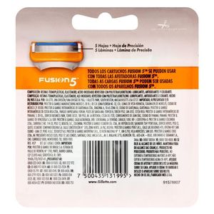 Carga de Aparelho para Barbear Gillette Fusion5 4 Unidades