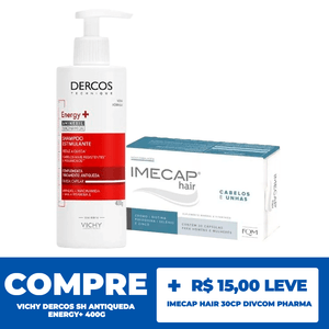 Bundle: Shampoo Vichy Dercos Antiqueda + Imecap Hair 30 Cápsulas