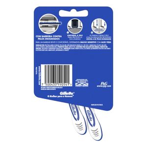 Aparelho Gillette Derma Proteção Descartável 2 Unidades