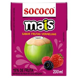Água de Coco com Frutas Vermelhas Sococo 200ml
