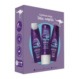 Kit Aussie Shampoo 180ml + Condicionador 236ml Mega Moist Óleo de Jojoba e Algas Marinhas