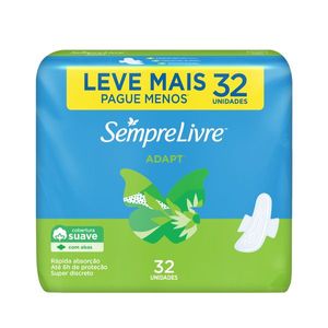 Absorvente com Abas Suave Sempre Livre Adapt 32 Unidades