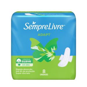 Absorvente com Abas Suave Sempre Livre Adapt 8 Unidades