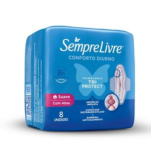 Absorvente Sempre Livre Adapt Plus Suave com Abas 8 Unidades