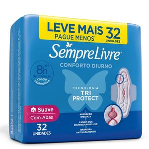 Absorvente Externo Sempre Livre Adapt Plus Suave, 32 un Leve Mais Pague Menos
