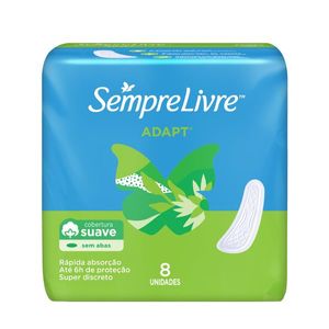Absorvente sem Abas Suave Sempre Livre Adapt 8 Unidades