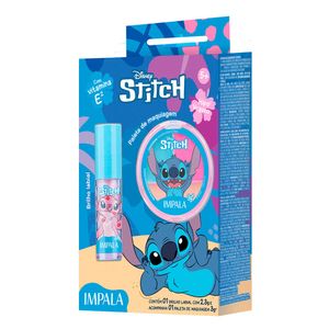 Kit Infantil Stitch Maquiagem + Brilho Labial