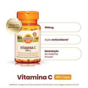 Suplemento Alimentar Sundown Vitamina C 500mg 100 Comprimidos