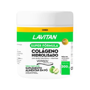 Colágeno Pó Hidrolisado Maçã-Verde Lavitan Super Fórmula Pote 300g