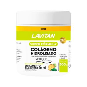 Colágeno Pó Hidrolisado Abacaxi com Hortelã Lavitan Super Fórmula Pote 300g