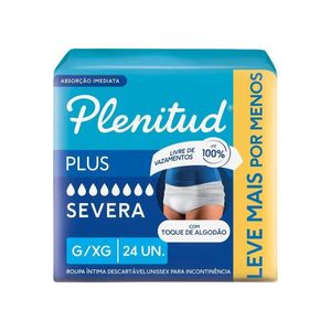 Roupa Íntima Descartável Unissex Plenitud Plus G/XG Pacote 24 Unidades Leve Mais Pague Menos