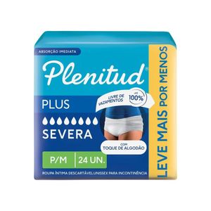 Roupa Íntima Descartável Unissex Plenitud Plus P/M Pacote 24 Unidades Leve Mais Pague Menos