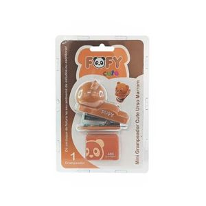 Mini Grampeador Fofy Cute Urso Marrom ff1500