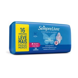 Absorvente com Abas Suave Sempre Livre Adapt Plus 16 Unidades