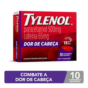 Tylenol Dor de Cabeça 500+65mg 10 Comprimidos J&J