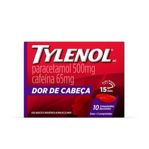 Tylenol Dor de Cabeça 500+65mg 10 Comprimidos J&J