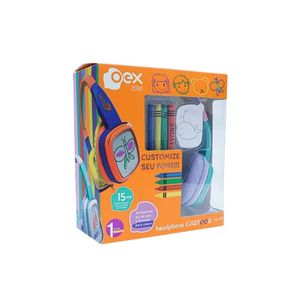 Fone de Ouvido Infantil OEX Kids Cartoon Rosa e Lilás HP302