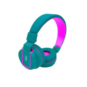 Fone de Ouvido OEX com Microfone Dobrável Teen Fluor Turquesa e Rosa HS107