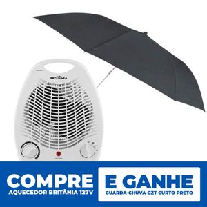 Kit: Aquecedor Britânia 127V + Guarda-Chuva Gzt Curto Preto