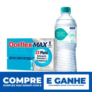 Kit: Dorflex Analgésico Relaxante 600Mg + 70Mg + 100Mg 8 Comprimidos + Água Mineral Nutra Vitta Com Gás 500Ml