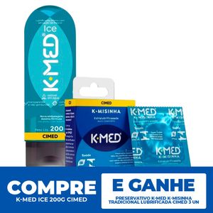 Kit K-Med: Lubrificante  Ice 200Ml + Preservativo Tradicional Lubrificada 3 Unidades