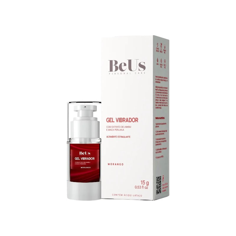 Gel Vibrador com Extrato de Jambu e Maca Peruana Sabor Morango 15g BeUs