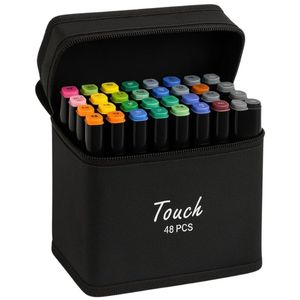 Kit Yins Paper Caneta Marcadora Ponta Dupla 48 Cores