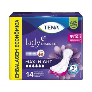 Absorvente Para Incontinência Urinária Tena Lady Discreet Maxi Night 14 Unidades