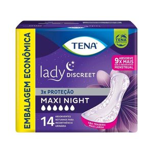 Absorvente Para Incontinência Urinária Tena Lady Discreet Maxi Night 14 Unidades