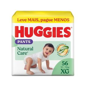 Fralda Descartável Infantil Pants Huggies Natural Care XG Pacote 56 Unidades Leve Mais Pague Menos
