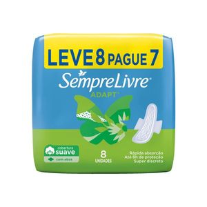 Absorvente com Abas Suave Sempre Livre Adapt 8 Unidades