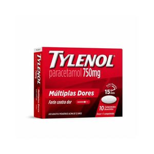 Tylenol 750mg 10 Comprimidos Revestidos