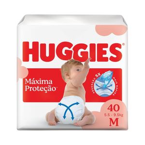 Fralda Huggies Descartável Máxima Proteção M 40 Unidades
