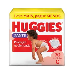 Fralda Huggies Pants Roupinha Proteção Acolchoada G 70 Unidades