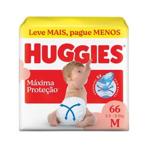 Fralda Huggies Descartável Máxima Proteção M 66 Unidades
