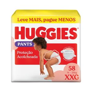 Fralda Huggies Pants Roupinha Proteção Acolchoada XXG 58 Unidades