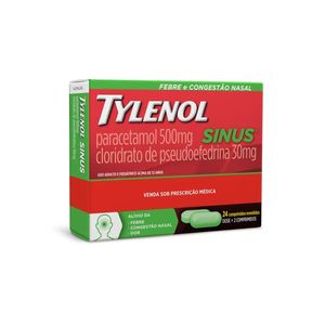 Tylenol Sinus 500mg+30mg 24 Comprimidos Revestidos