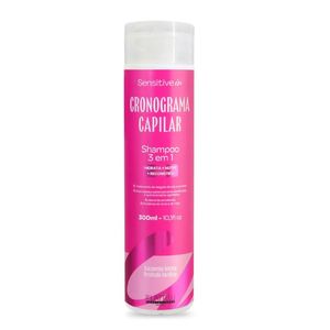 Shampoo 3 em 1 Cronograma Capilar Plattelli Sensitive In 300ml