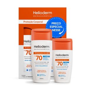 Kit Protetor Solar Helioderm FPS70 200ml + Protetor Solar 120ml